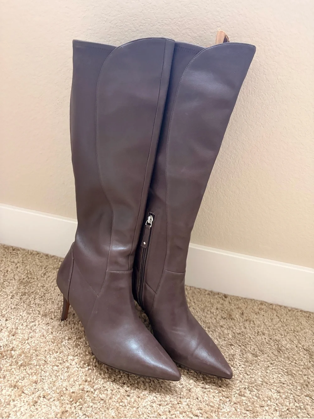 Pablo Pardo Tall Pointed Toe Leather- Dark Brown